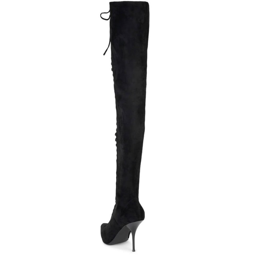 Jeffrey Campbell BURNED BLACK SUEDE Over The Knee  Boots Sz 6.5 - Picture 2 of 16